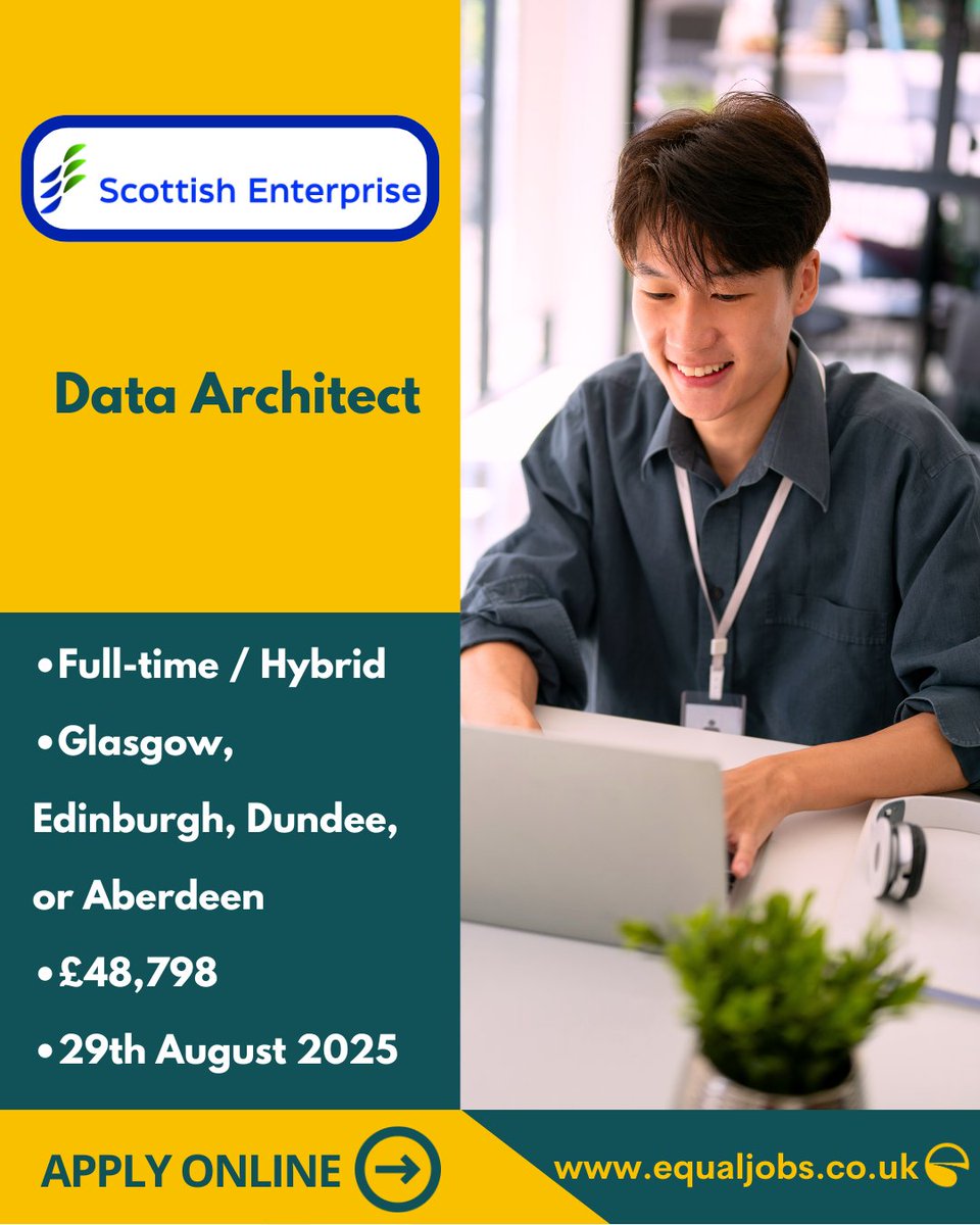 EqualJobsUK's tweet image. Check out this amazing job opportunity to be a Data Architect for @scotent. Please apply ASAP, as the deadline is this Friday, August 29th.
Follow the link to apply:
equaljobs.co.uk/jobs/any-scott…
#DataArchitech #Datajob #ITJobs2025 #TechJobs2025 #ITJobs #Techjobs #Jobs2025 #Scotland