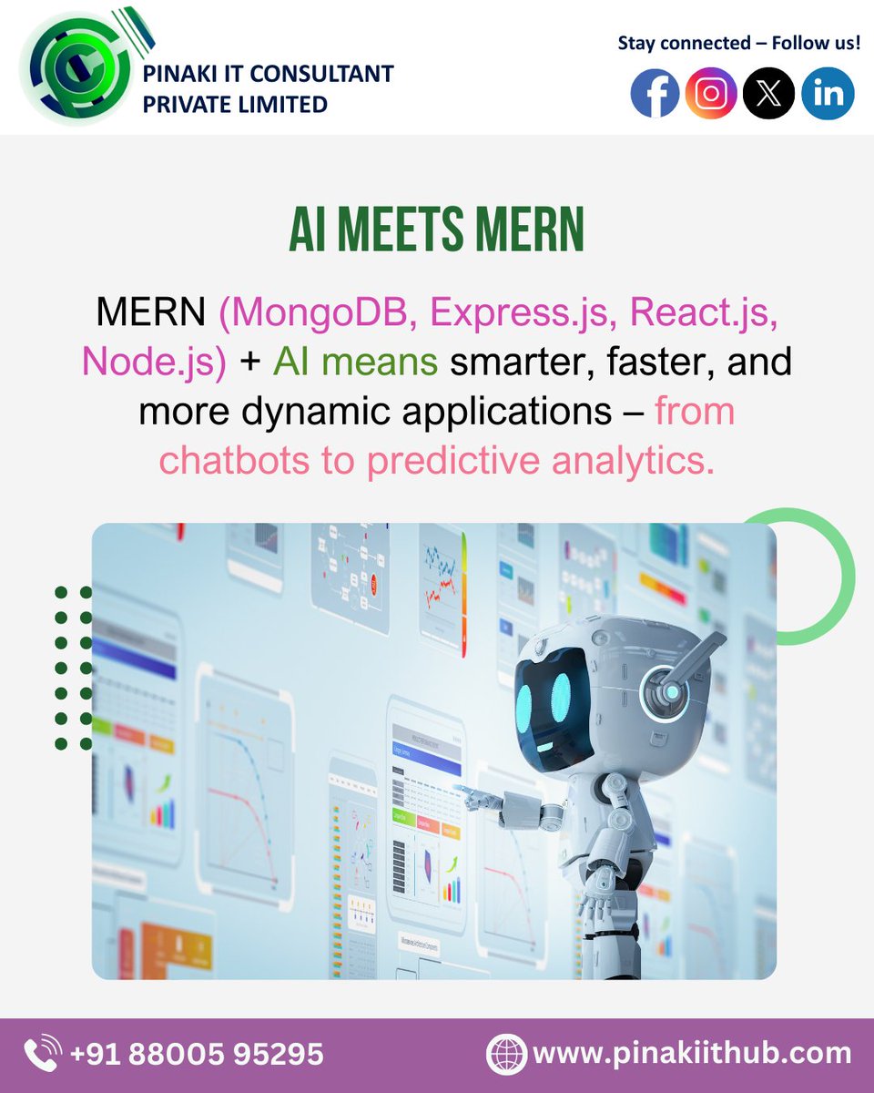 Pinakiithub's tweet image. ๐ Step Into the Future of Web Development โ Where AI Meets MERN! ๐โจ
๐ Call: +91 88005 95295
๐ Visit: pinakiithub.com
๐ DM us โMERN AIโ to explore your career in AI-powered web development!
.
.
#MERNDevelopment #AIMERN #FutureOfWebDevelopment #PinakiITHub