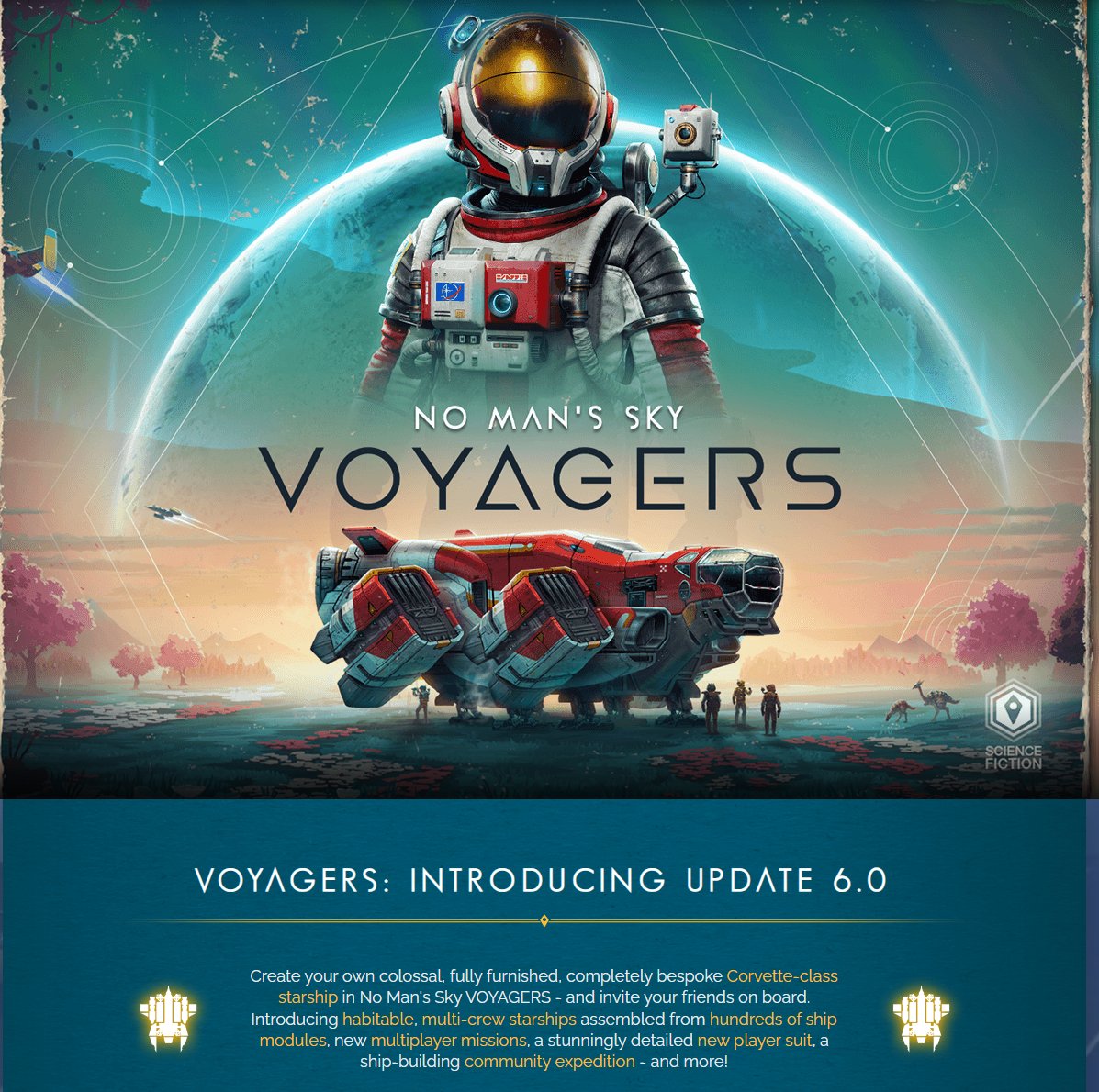 No Man's Sky Voyagers Trailer (Update 6.0) youtube.com/watch?v=qHZLz1…
Deep Dive youtube.com/watch?v=gdkt2r…

Patch notes nomanssky.com/voyagers-updat…
