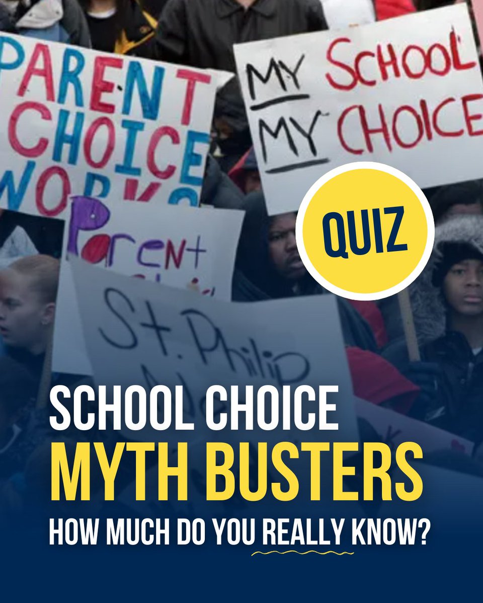 ITrustParents's tweet photo. It's game time: School Choice Myth Busters Edition 💥

How much do you really know about school choice issues? Let's find out!

🔗 https://t.co/U5aVlX3mzA https://t.co/aA6MSH2SFK