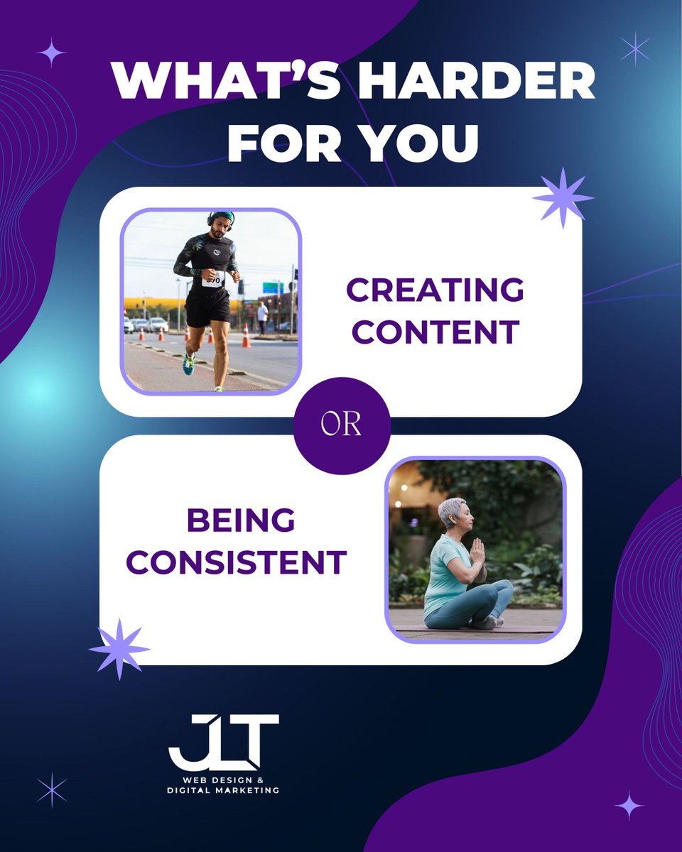 jlt_web's tweet image. What’s harder: creating content or staying consistent? Consistency drives results. Small, regular updates beat occasional big posts. Struggling with ideas or timing? You’re not alone—help is here. 👉 Get a simple plan: jltwebsolutions.com/social-media-m…
 #JLTWebSolutions