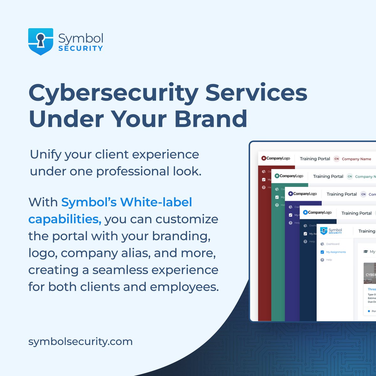 Every client touchpoint is a chance to boost your brand. 💼✨
With Symbol’s white-label platform, deliver training, reports, and simulations under your name while scaling cybersecurity services without losing your identity.

Differentiate today ➡️ hubs.ly/Q03Cg7f30

#MSSP