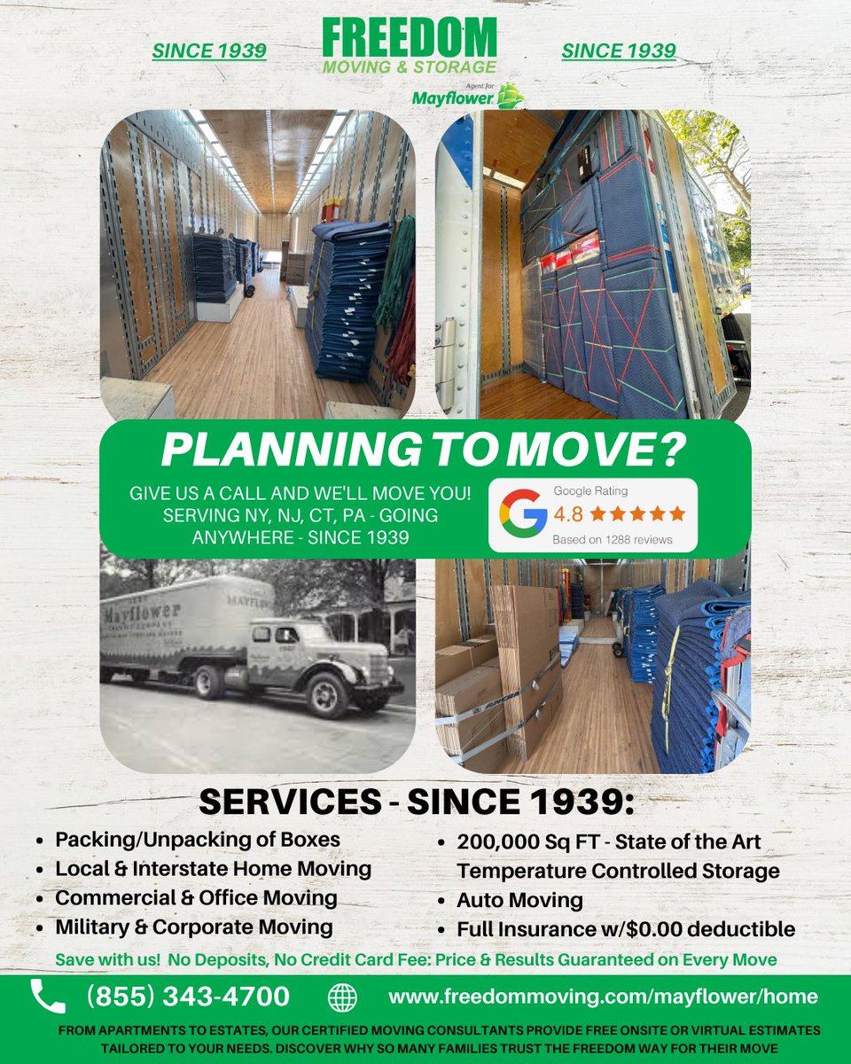 FreedomMoving's tweet image. Connect with us at (855) 343-4700 or visit freedommoving.com/mayflower/home for more information. All in-home &amp;amp; virtual consultations are free of charge &amp;amp; risk-free. Get started today with the moving professionals. 

#movingcompany #movers #professionalmovers #movingcompanies #bestmovers