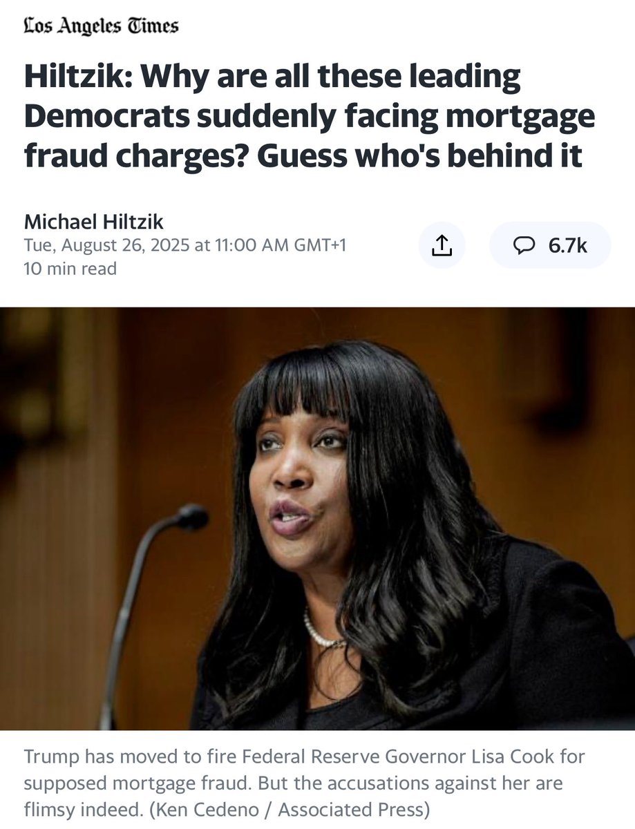<a href="/GOP/">GOP</a> Why are we only just seeing leading Democrats facing mortgage charges?

Trump’s Housing Regulator and sycophant William J. Pulte has compiled a list of Trump’s enemies.