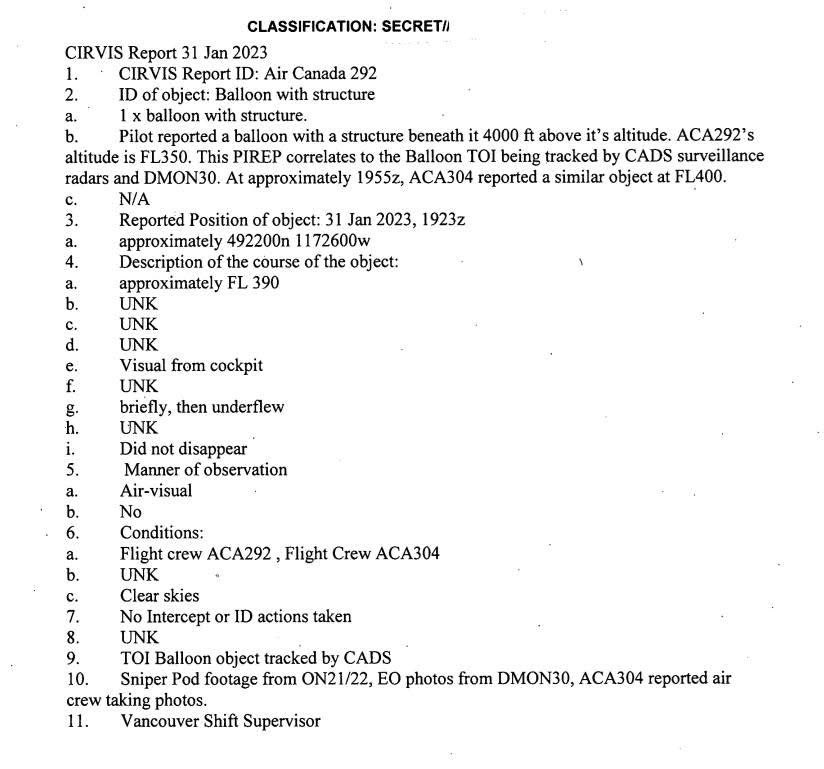 So in a batch of official docs I received recently, there are some details on the UAP shot down over Canada in 2023. Among them is a note that "Sniper Pod footage" exists of the object. Where is this video? #uap #ufotwitter