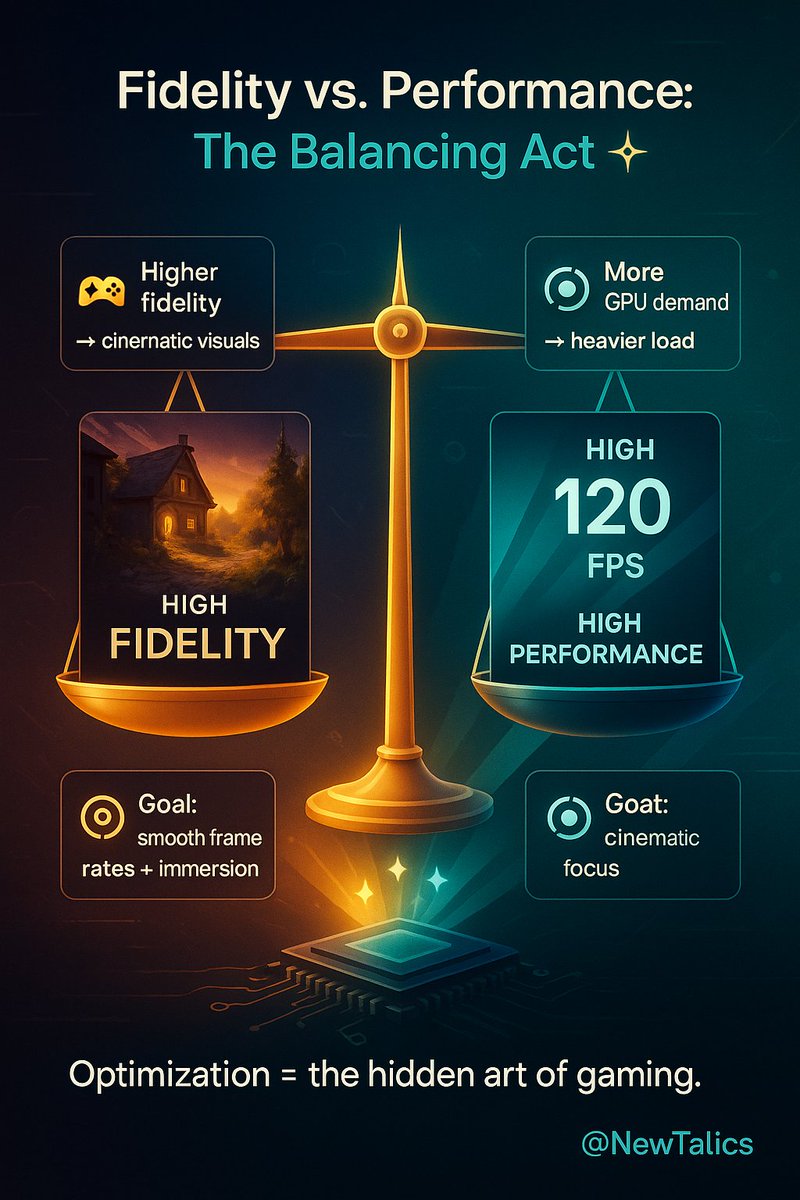 Newtalics's tweet image. 🎨 The balance:
Higher fidelity = more GPU demand
Game devs must optimize for smooth frame rates while still achieving cinematic visuals.
This is why optimization is as important as innovation.
#GameOptimization #Performance #NewTalics