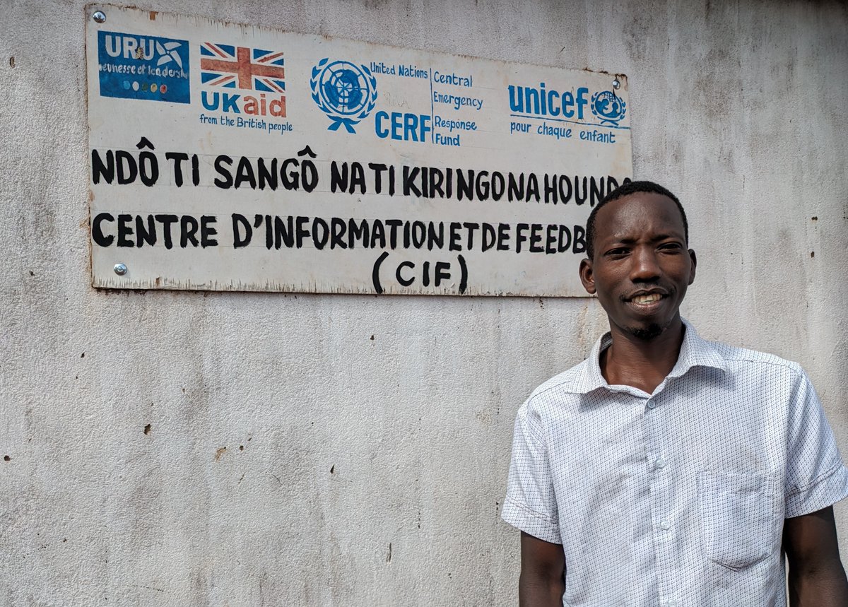 I listen to humanitarian beneficiaries, especially when their names do not appear on the food distribution list. I pass on the information and normally their problem is resolved, says Piando Fernandes.

He works at the information &amp; feedback centre of Bria.

Thank you @fcdogovuk