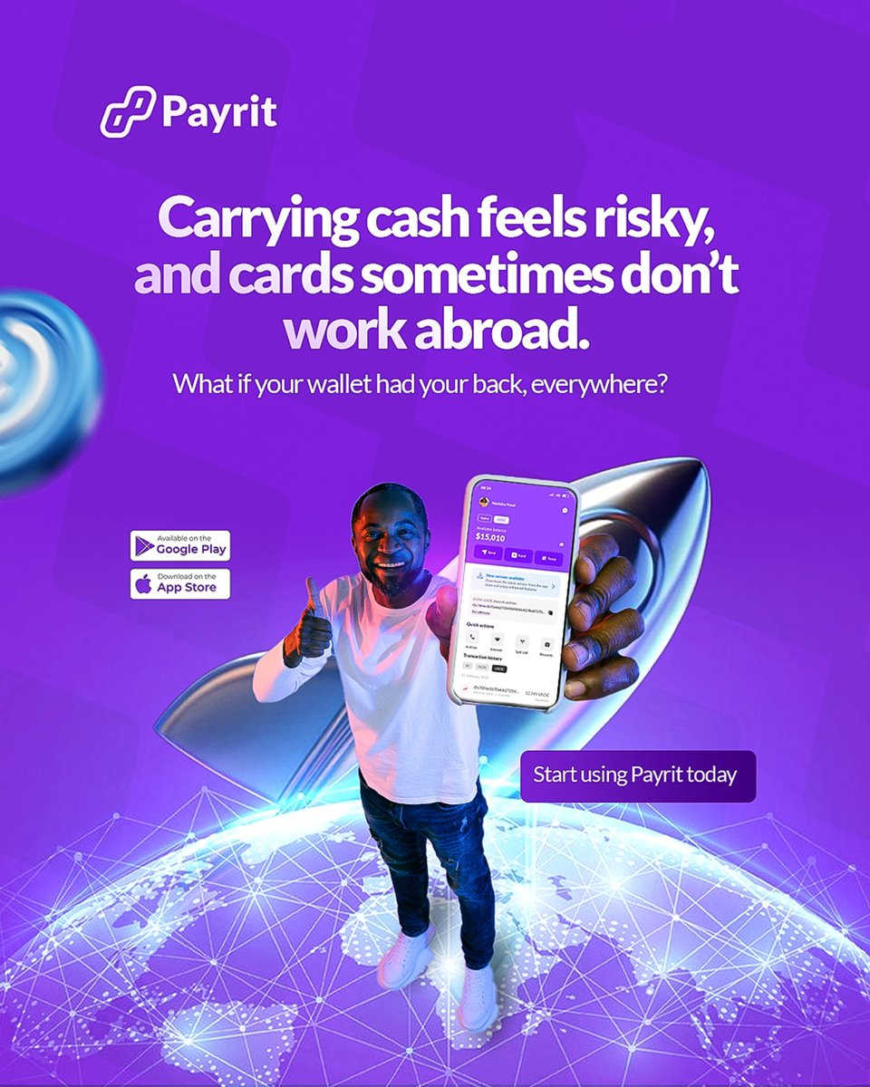 Carrying cash can be stressful and cards aren’t always accepted abroad.

With Payrit, your wallet works for you wherever you go, making spending and sending money easy and secure.

📲 Take your wallet everywhere with Payrit.