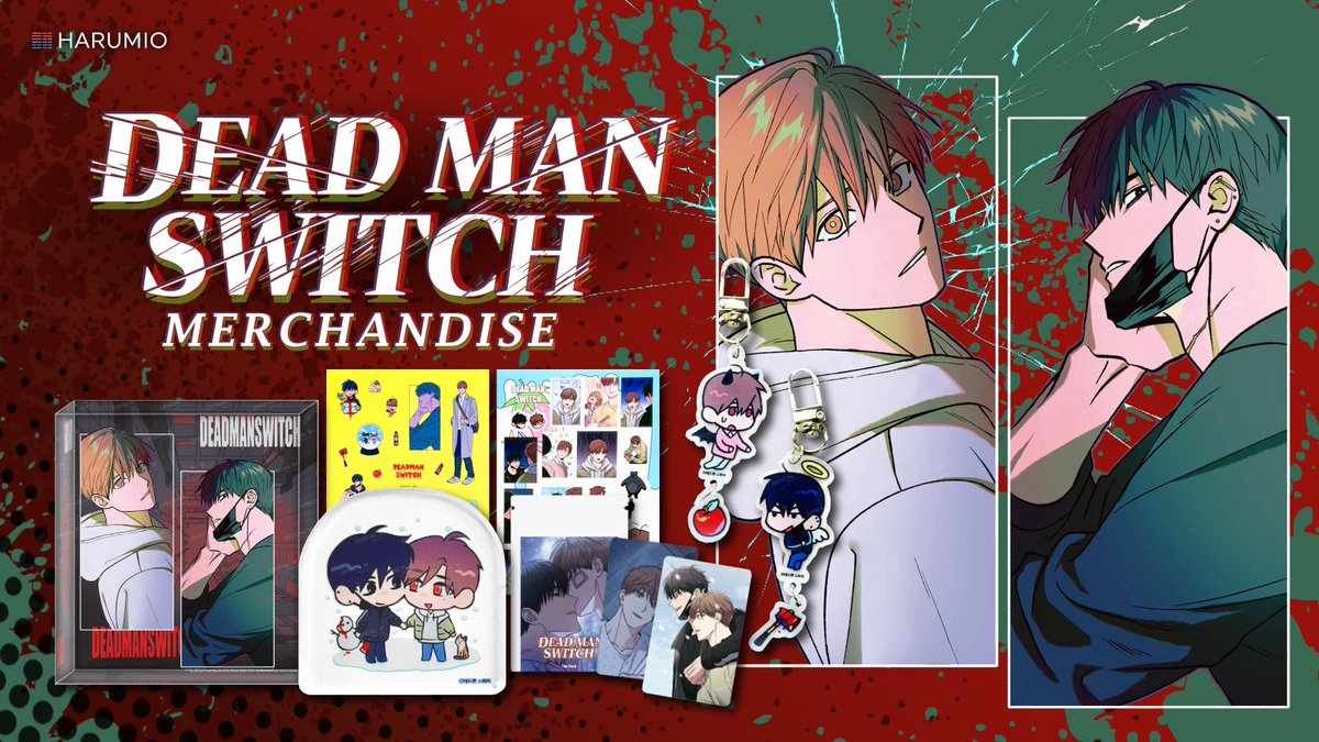 HarumioKorea's tweet photo. New #DeadMansSwitch Merchandise Has Arrived!

Show off your love for the characters with a random photocard pack, deck out your gear with the sticker pack, or display your fave duo with the acrylic block and mini stand! https://t.co/db4qm8KOue https://t.co/NKSmnkxfo8