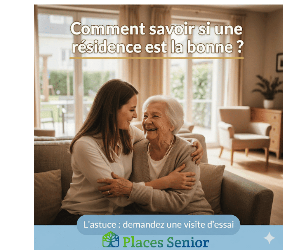 👉 Saviez-vous que plusieurs résidences au Québec offrent une période d’essai sans engagement ?

➡️ Découvrez d’autres conseils pratiques pour choisir la bonne résidence : placessenior.com