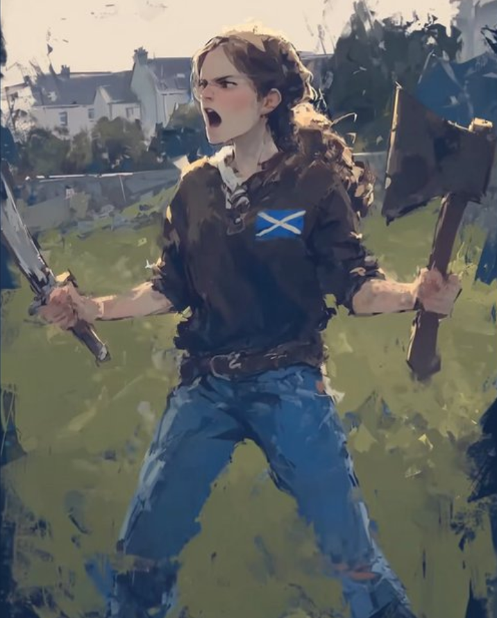 A Scottish 12-year old girl brings a knife and an axe to fend off persistent enrichers from her sister, as rapes and murders are rising even higher day by day.

She gets arrested of course, but that's not the worst part, the state and the police are traitors and the enemies of