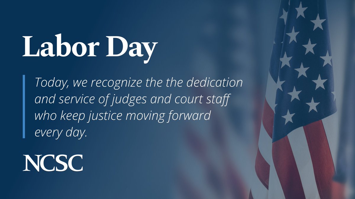 StateCourts's tweet image. Courts run on people power.

This #LaborDay, we honor the judges, clerks, security, IT staff, and countless others who keep justice moving forward every day.

Thank you for your service. 💙⚖️

#JusticeWorkforce #StateCourts
