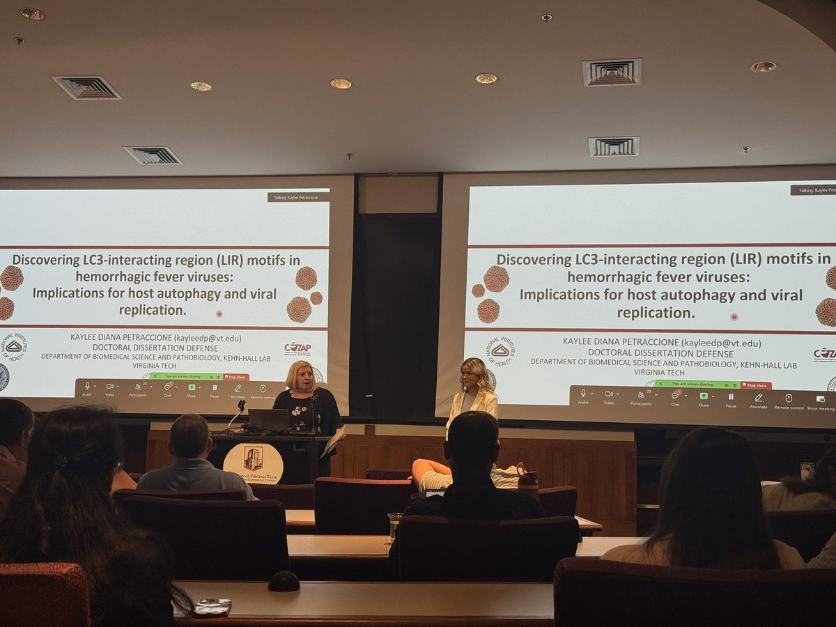 kaypepperoni's tweet image. Successfully defended my Doctorate in Biomedical &amp;amp; Veterinary Sciences at Virginia Tech.
Huge thanks to my PI Dr. Kylene Kehn-Hall, my committee, lab, friends, family, and all the VT programs that supported me! #womeninstem #doctorate #virginiatech