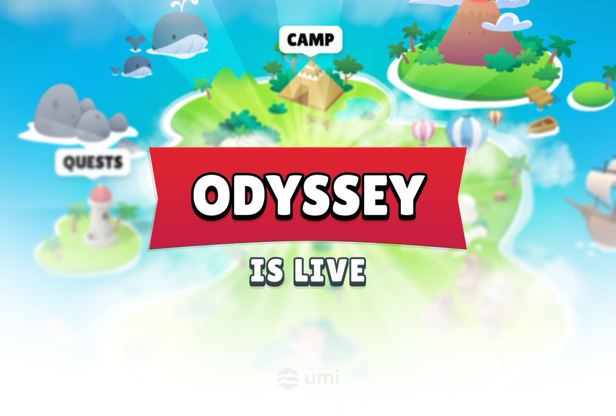 Ahoy, Sailors! Odyssey is LIVE! 🧭

Join the Umi Community's official place to connect, complete quests, climb leaderboards, get access to exclusive features, and be rewarded!

Get your map and join other Sailors at odyssey.uminetwork.com today! 🗺️
