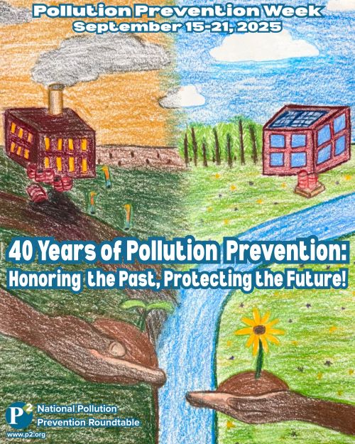NPPRoundtable's tweet image. This year&apos;s P2 Week will be Sept 15-21 using the theme:

&quot;40 Years of Pollution Prevention: Honoring the Past, Protecting the Future!&quot;

The design is available on a mug, t-shirt, and more: lnkd.in/e7mTEc9x and was designed by Diana Henne-a recent graduate from @TempleUniv