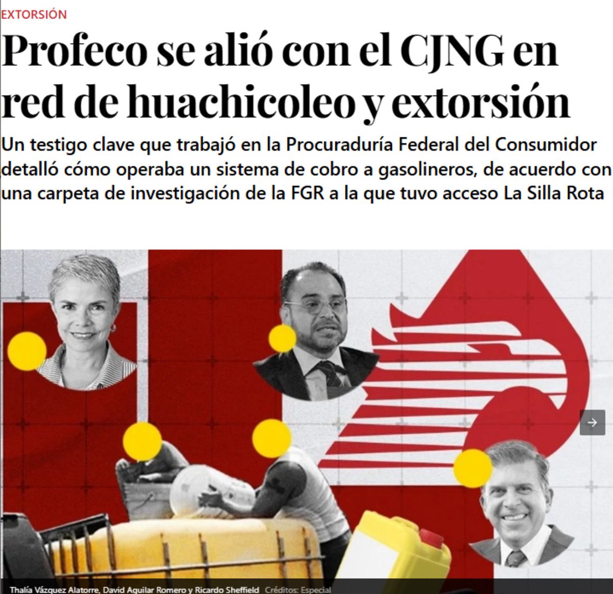 PEDRO FERRIZ (@pedroferriz3) on Twitter photo Que escándalo, una invvetsigacion en la <a href="/FGRMexico/">FGR México</a>
<a href="/SheffieldGto/">Ricardo Sheffield</a> el encargado de <a href="/Profeco/">Profeco</a> de <a href="/lopezobrador_/">Andrés Manuel</a> extorsionando, gasolineros con la ayuda de CJNG Que escándalo, una invvetsigacion en la <a href="/FGRMexico/">FGR México</a>
<a href="/SheffieldGto/">Ricardo Sheffield</a> el encargado de <a href="/Profeco/">Profeco</a> de <a href="/lopezobrador_/">Andrés Manuel</a> extorsionando, gasolineros con la ayuda de CJNG