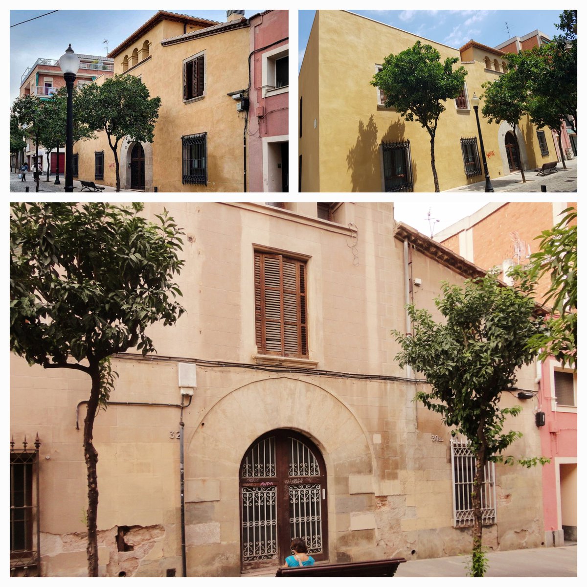 Can Riera. Un mas que te les seves arrels com a mínim al segle XV i una nissaga pagesa que de generació en generació va arribar al segle XX vivint a l'antic carrer Sant Llorenç, avui Pons i Gallarza 32. Foren els Alou/Riera. La porta dovellada seria del s. XIV/XV. Hi heu passat?