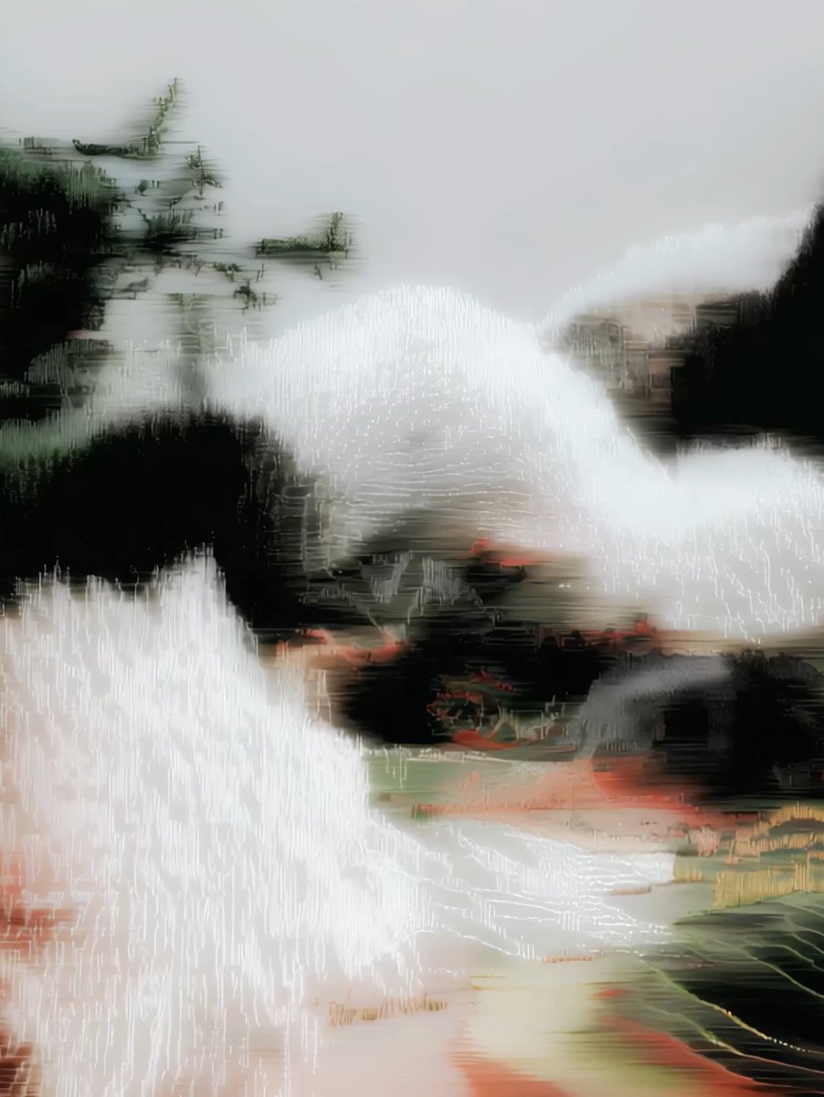 When I decided to collect this artwork, I was drawn by the feeling of hope in its first few frames. Like floating above hills, it breathes consciousness and self regulation. Linda says it’s not the visual output you’d expect; as she embraces “the digital decay a tiny bit of model