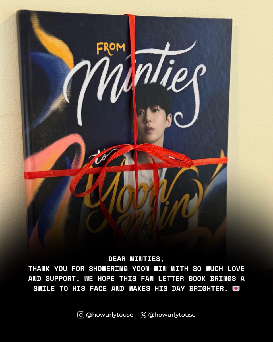 howurlytouse's tweet image. #HOWTOPROJECT | YOON MIN @yoonmin1222 

Minties, we did it! ❤️

This fan letter book is packed with your love for Yoon Min and we couldn’t be happier to deliver it to him. 📚

Big shoutout to @dnopf_21 for being the bridge that made this possible. 🫶🏼

Here’s to brightening Yoon…