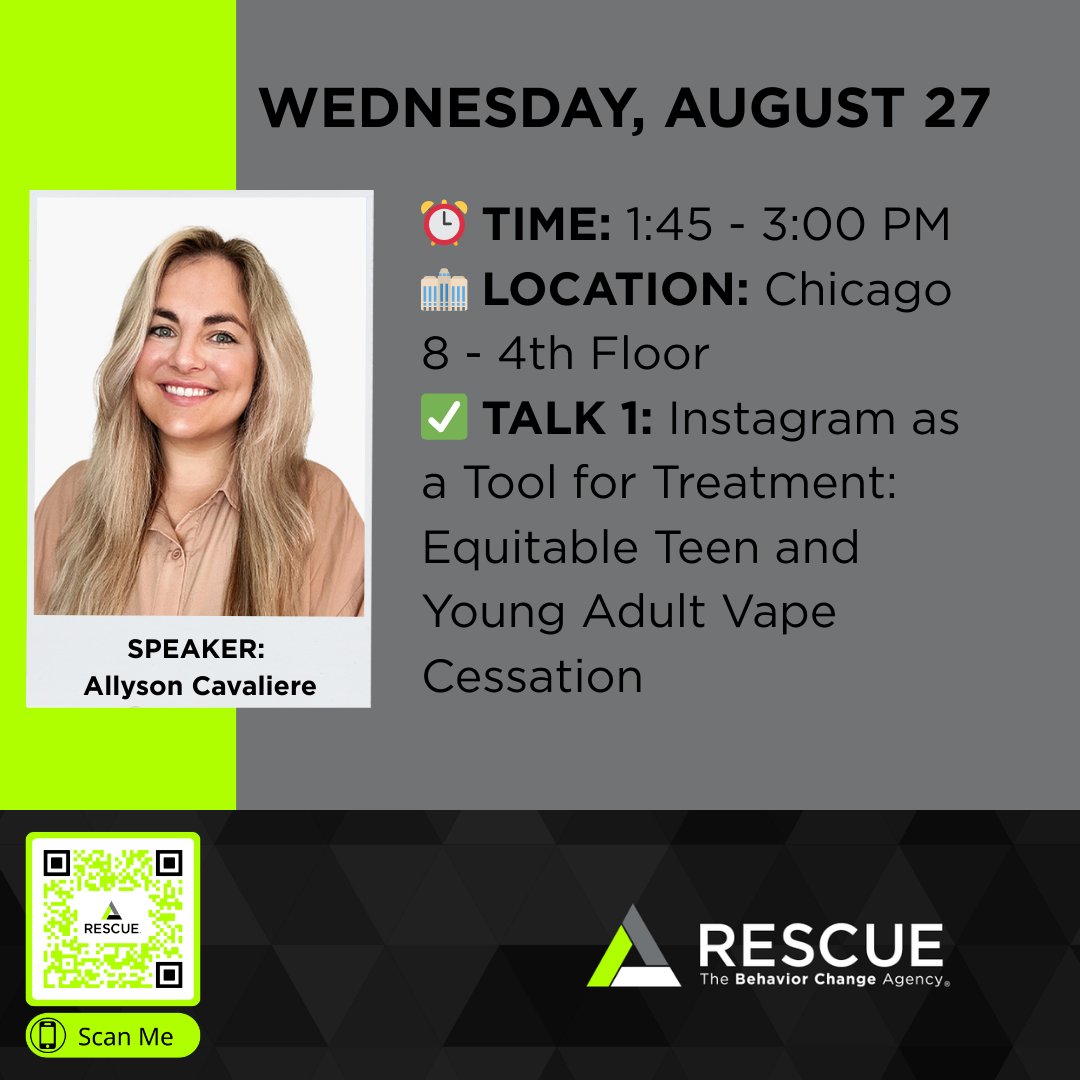 RescueAgency's tweet image. Don&apos;t miss our team&apos;s sessions at #NCTOH2025 today! We&apos;re talking about everything from youth social media trends to adult audience segmentation strategies. Check out our full schedule and join the conversation: bit.ly/4mCQuB9 #BehaviorChange #HealthComm