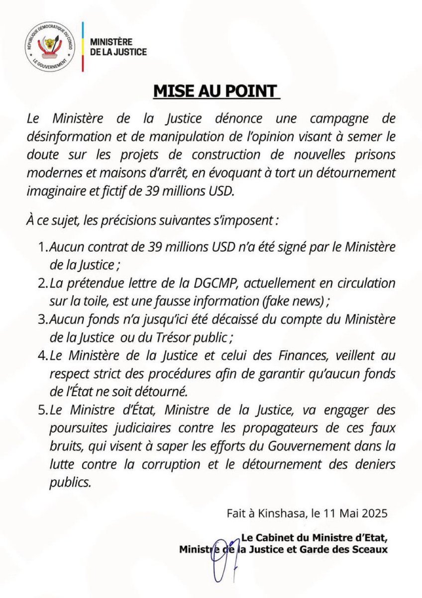 Intelligence Artificielle, MBA (@intelligen76132) on Twitter photo <a href="/ConstantMutamba/">Constant Mutamba</a> n’est pas innocent, c’est un délinquant qu’on doit jeter en prison.
Ce communiqué a été pondu par lui pour nier tous les soupçons autour de l’affaire.
Ceux qui disent que l’argent est dans le compte, peuvent-ils lire ce communiqué, et nous en faire <a href="/ConstantMutamba/">Constant Mutamba</a> n’est pas innocent, c’est un délinquant qu’on doit jeter en prison.
Ce communiqué a été pondu par lui pour nier tous les soupçons autour de l’affaire.
Ceux qui disent que l’argent est dans le compte, peuvent-ils lire ce communiqué, et nous en faire