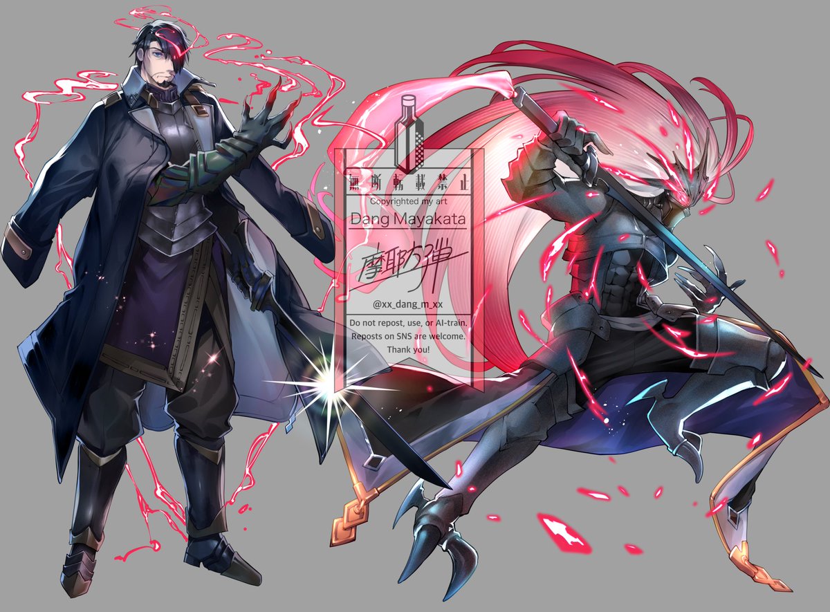 こちらのゲームのアプデ追加ボスを8体描かせていただきました! 頑張った! メンズ描くのたのしかった! 四枚目以外は全て人間体・魔族体みたいな感じです。成人向けゲームですが、別にこの人たちはえっちな目には合いませんので念の為。 