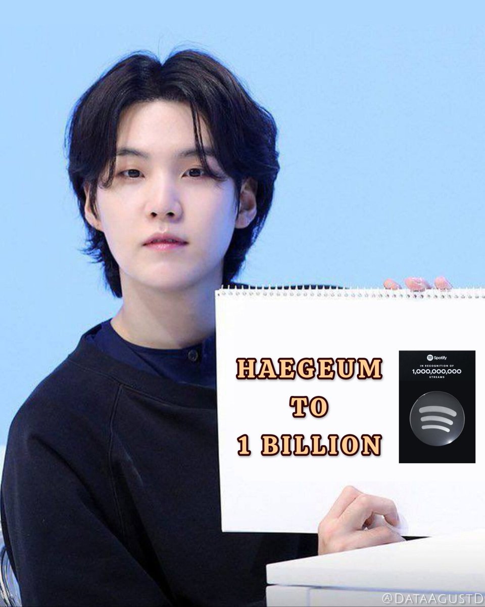 🚨 Haegeum is just 377M streams away from 1B and closest to the milestone!

📌 It’s not charting on Spotify right now, so make sure to add it to your playlists MORE THAN 20 TIMES to give Yoongi his well-deserved Billion Plaque!

STREAM FOR YOONGI
#HaegeumTo1Billion
#SUGA #AgustD