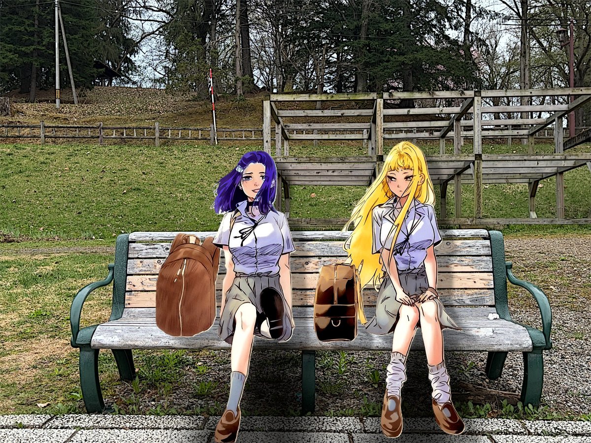 JasonWTI's tweet image. I embed the #DosankoGal anime characters into real locations in #Kitami City. If required, I color a scene from the manga. Stylization under an old photo was a mistake. In the future, I will save the stylization only for YouTube videos.
#道産子ギャル #どさこい #北見 #HokkaidoGals