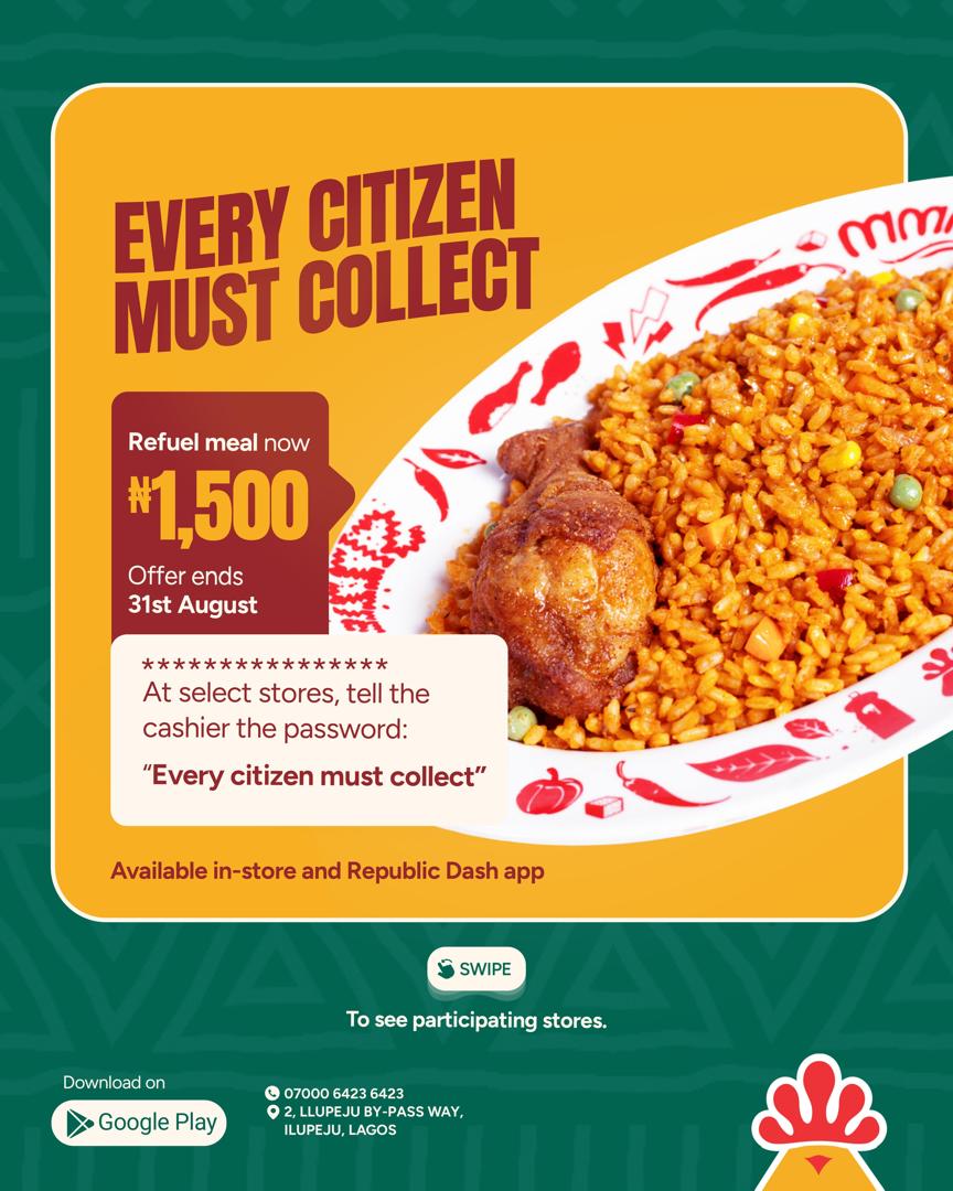 ChickenRepublic's tweet image. What She Said! Let’s Declare!

EVERY CITIZEN MUST COLLECT!