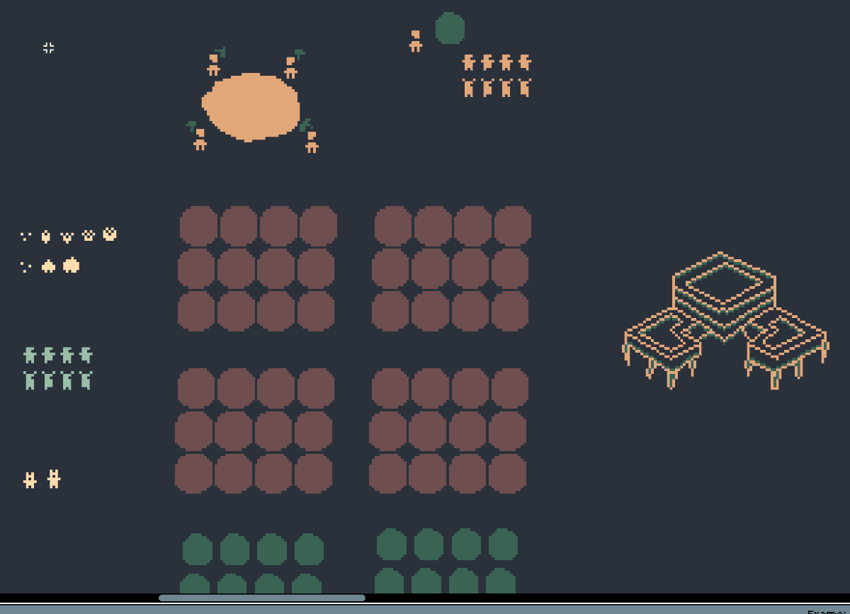 just doodling a few things for my next game, i don't know what it'll be yet, but it'll most likely have some kind of simulation

that building on the right was traced from a building in the game aoe2