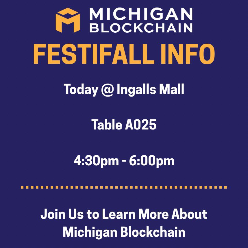 Join Michigan Blockchain at Festifall today!!