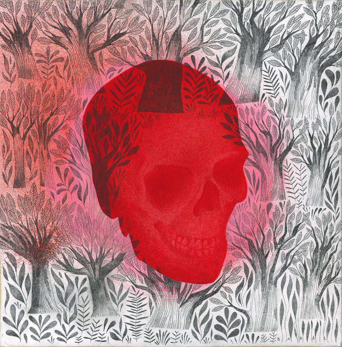 scottbakal's tweet photo. I am pleased to announce that this painting will be part of the upcoming BLAB! 20th Anniversary Exhibition at the Copro Gallery opening September 6th!

'Red Skull of Ultimate Death'
Acrylic, Spray Paint, Graphite on Panel
12x12" - Framed https://t.co/BVAPNXBUNV