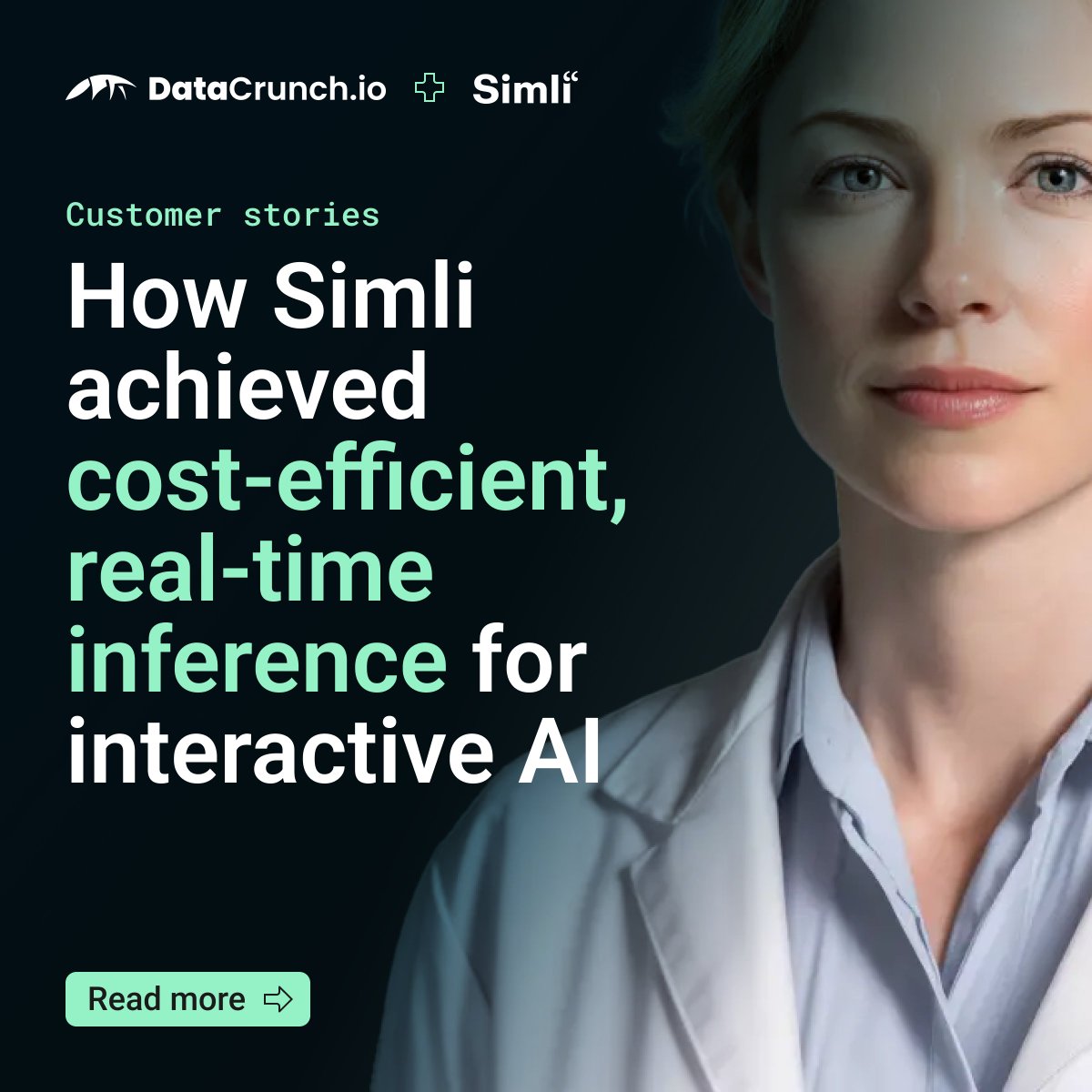 DataCrunch_io's tweet image. Congratulations to @simli_ai on the release of Trinity-1, an interactive AI avatar API with &lt;300ms latency ⚡️
Learn how Simli’s team increased avatar sessions per $ by 2-3 times and reduced GPU startup times from 5 minutes to under 2 with DataCrunch ⬇️
datacrunch.io/blog/how-simli…