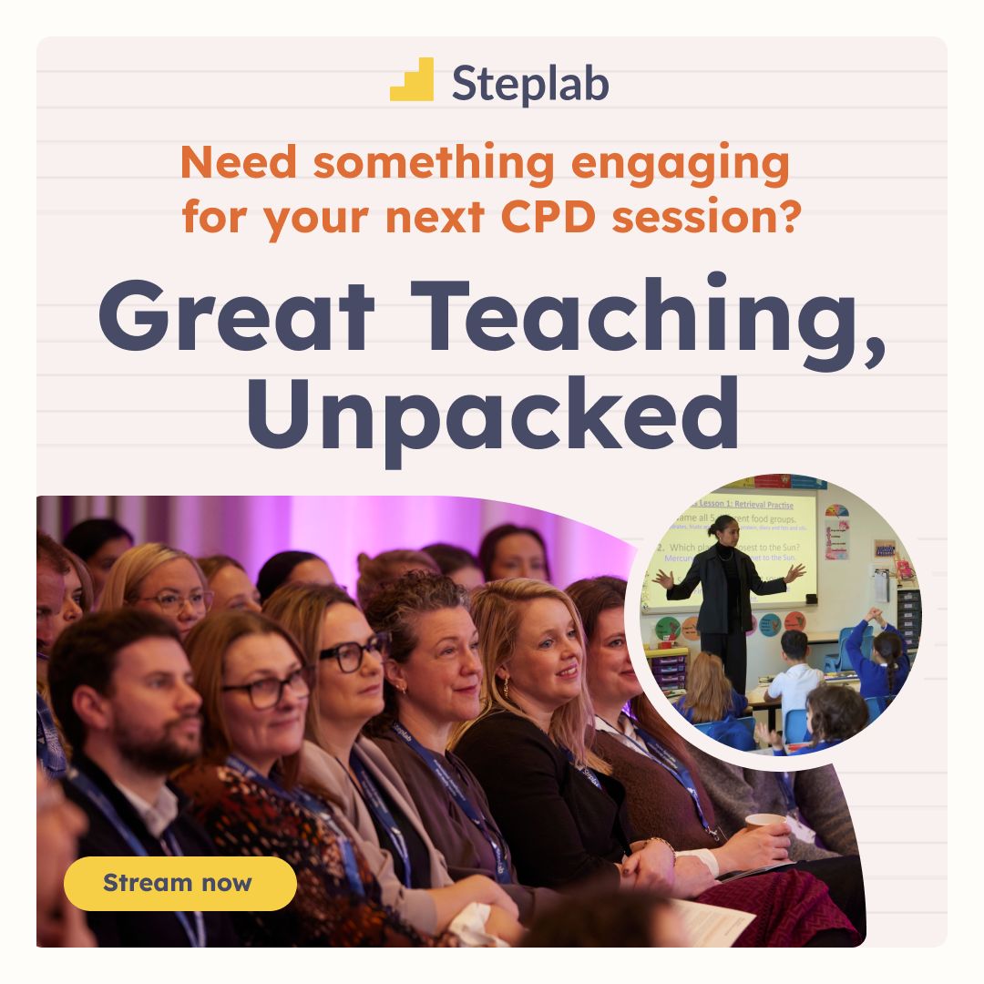 Need an engaging resource for your next CPD? 🏫

Steplab’s documentary "Great Teaching, Unpacked" takes you inside classrooms, pairing real teacher practice with expert analysis. Perfect for dept meetings, INSET or whole-school reflection.

👇 Link in comments.