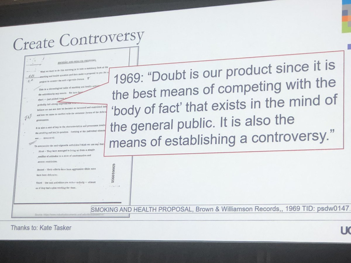Why should people not believe the tobacco industry, because their documents tell us we shouldn’t. This is from Brown and Williamson internal document.