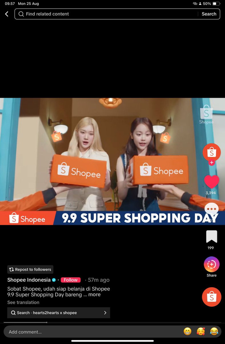mongimong_'s tweet photo. Gara-gara liat iklan Hearts2Hearts collab sama shopee, jadinya belanja di shopee biar lebih hemat sama lebih cepat wkwk #SHOPEE99withHearts2Hearts https://t.co/XPbfSGfuT9