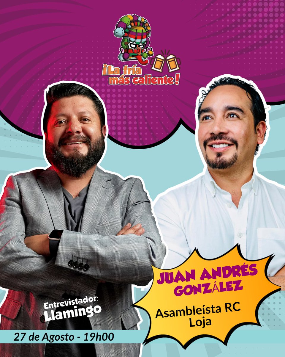 #LlamingoEc que se vengan los asambleístas para conversar de los 100 días de gestión, hoy nos acompañará <a href="/JAGonzalvear/">Juan Andrés González Alvear</a>, representante de la prov. de #Loja.