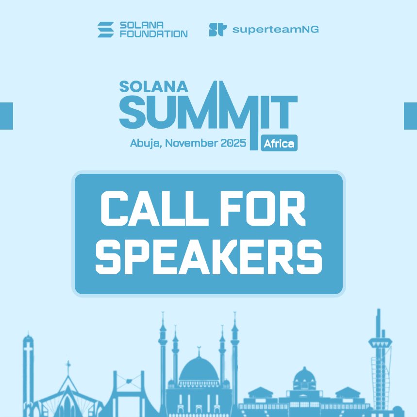 Speaker submissions for #SolanaSummitAfrica 2025 are now open!

If you’re building a stablecoin product on Solana from Africa, this is your stage. Join other top builders in Nigeria and show the world what you’re building. 

Apply here: bit.ly/SSA-Speakerapp…