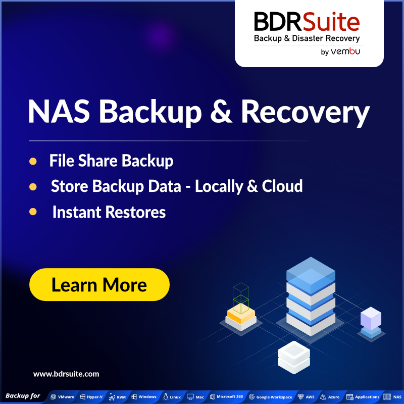 vembutech's tweet image. BDRSuite offers NAS Backup &amp;amp; Recovery Solution with seamless storage of backup data both on-premise and in the cloud. With instant recovery and centralized management. Get our free trial now - bdrsuite.com/nas-backup/

#NetworkAttachedStorage #DataBackup #Dataprotection #NAS