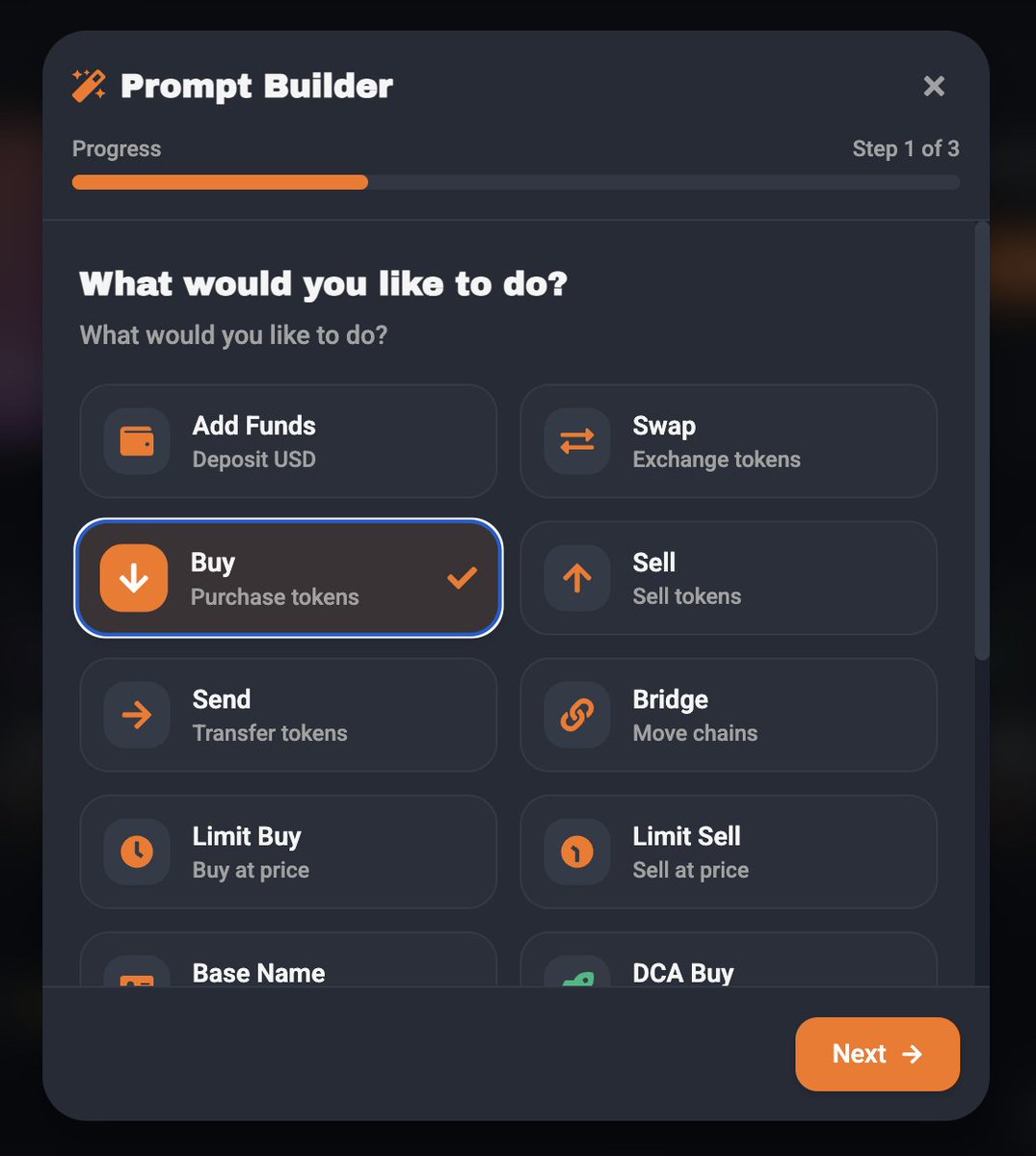 tator_trader's tweet image. The biggest mistake in crypto UX is assuming the user is already a degen. For mass adoption, we have to build for the person who is still intimidated by the term 'gas fees'. That's why we built Tator's guided Prompt Builder– a true on-ramp, not just a shortcut for experts.