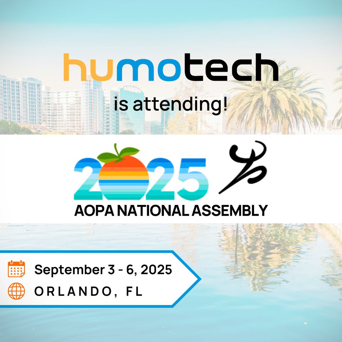 Humotech will be at the <a href="/AmericanOandP/">American Orthotic & Prosthetic Association (AOPA)</a>  2025 National Assembly in Orlando, September 3–6. 
Learn more: buff.ly/HUBb4l3

Planning to attend and want to catch up? Let us know in the comments below or send us a message.

#AOPA2025 #MobilityInnovation #Orthotics #Prosthetics