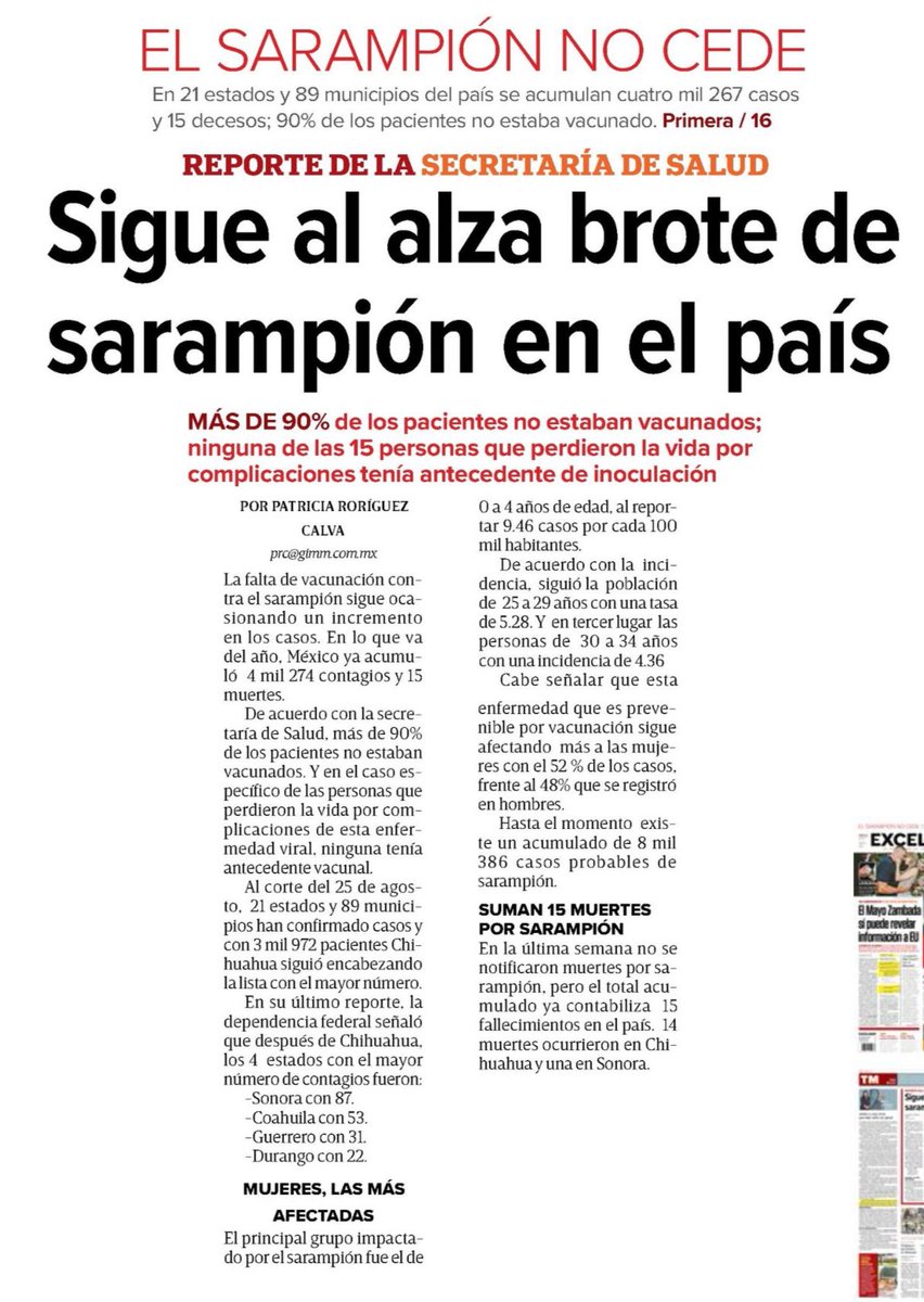ectorjaime's tweet photo. ⚠️Ya son 4,267 contagios y 15 muertes por sarampión en 21 estados del país. Lo más grave: más del 90% de los pacientes no estaban vacunados.

Una enfermedad prevenible hoy está arrebatando vidas, porque la prevención no ha sido prioridad para este gobierno.

👉 El sarampión no debería ser noticia en nuestro país.
👉 La vacunación no es opcional: es un derecho y una responsabilidad.