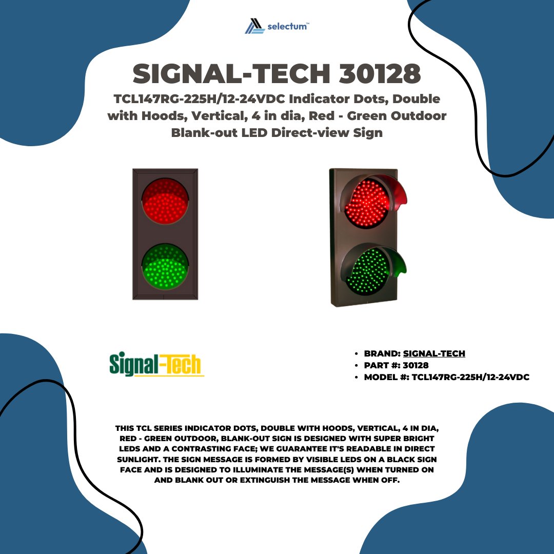 selectumstore's tweet image. 🚦 Signal-Tech TCL147RG Indicator Sign ✔ Sunlight-readable LEDs ✔ Red-Green, 4&quot; dia, vertical w/ hoods ✔ Blank-out, outdoor rated, UL listed 💲 $618.00 | Free Shipping | Ships Fast #LEDsigns #TrafficControl #SignalTech
