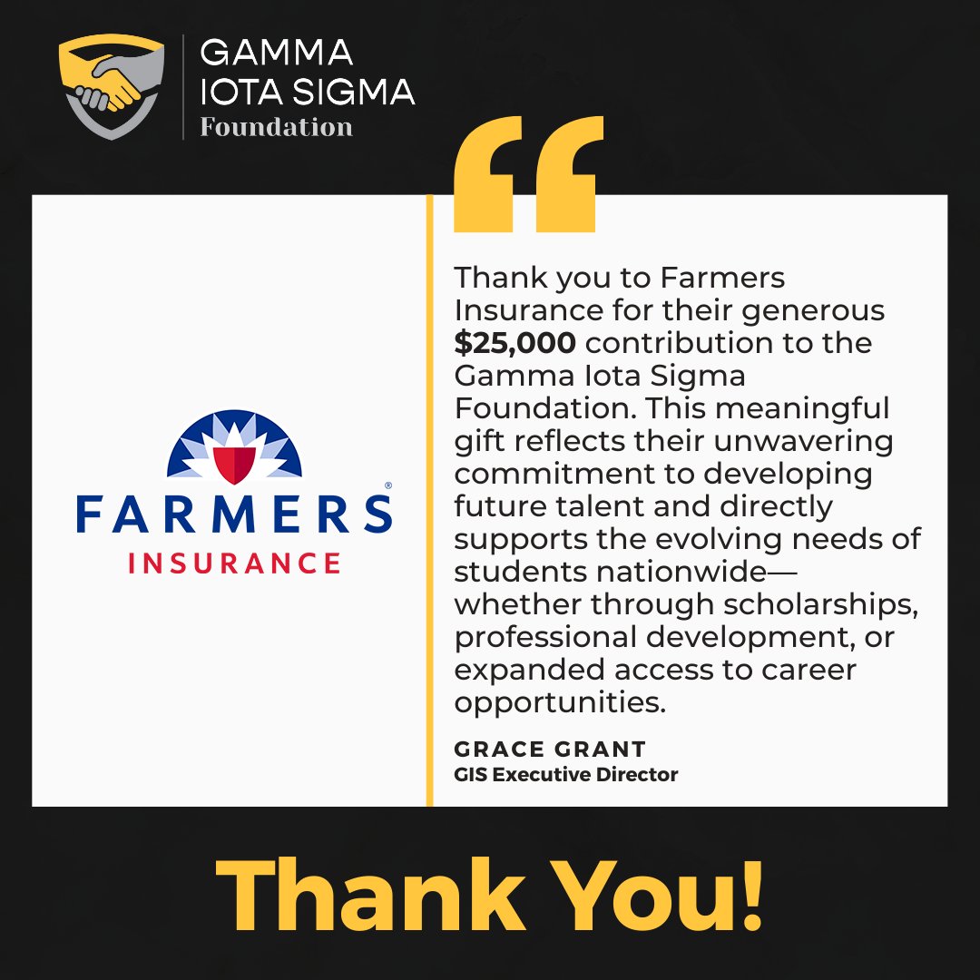Thank You to Farmers Insurance! 
We are incredibly grateful for your generous $25,000 gift to the GIS Foundation. Throughout 2024 and 2025, the GIS Foundation has been able to support nearly 3,000 students, and with this generous gift, so many more will benefit.