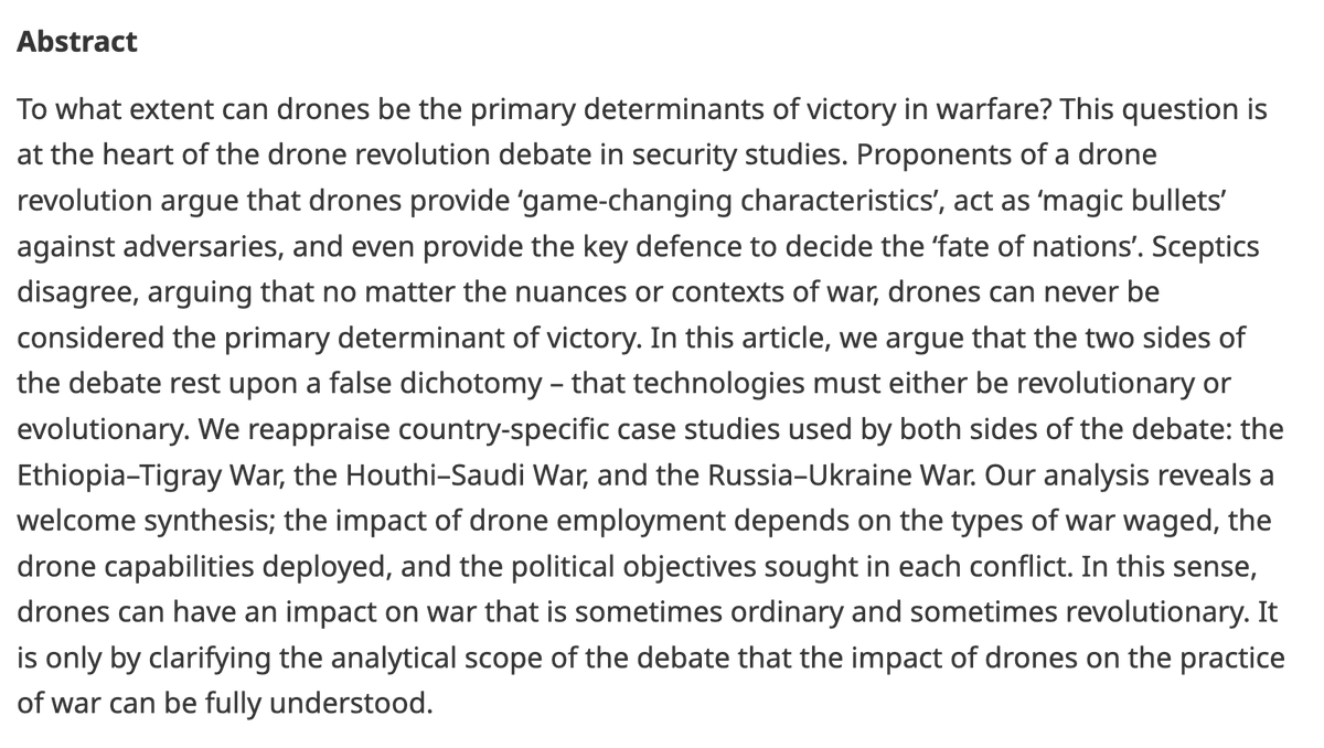 EJIntSec's tweet photo. 📚🎉 New and open access: "The drone revolution: Towards a synthesis in the drone debate" from James Wesley Hutto and @DrJamesRogers.

👉 Read more here: https://t.co/naPc7ure1D https://t.co/OVGpNx3I6a