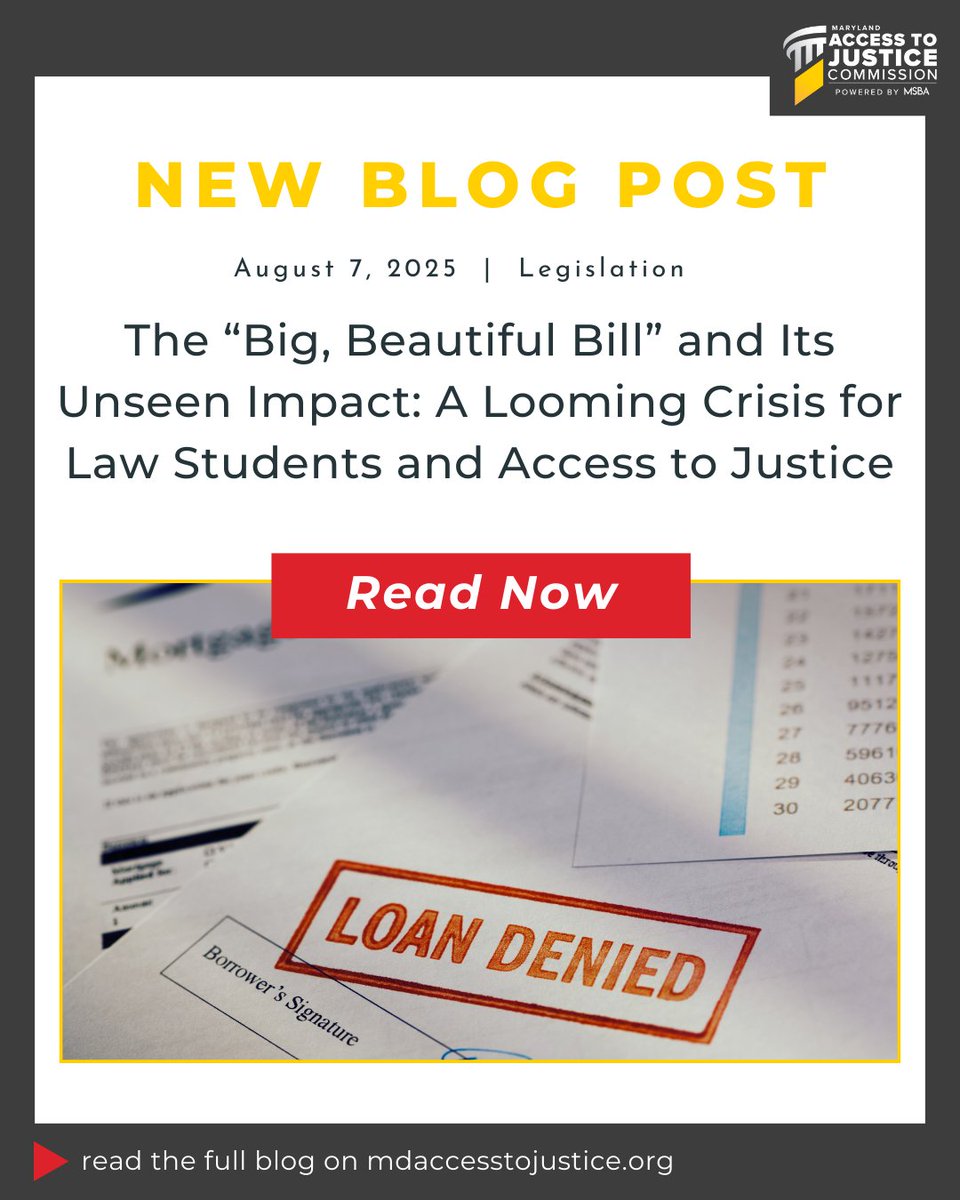 The “Big, Beautiful Bill” could shrink the pipeline of public service lawyers. Loan caps, fewer deferments, and rising debt risk are pushing students away from legal aid.

Comment 🔗 for a link to our recent blog post!