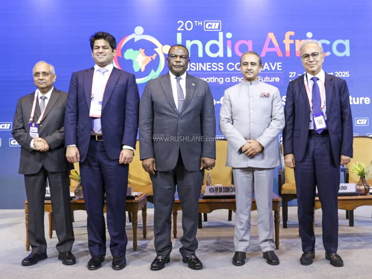 rushlane's tweet image. 🌍 TVS Motor’s Sudarshan Venu urges stronger India–Africa partnerships at #CII Conclave. Calls for value-driven growth &amp;amp; reaffirms TVS’ 20+ yrs in African markets. 🇮🇳

#IndiaAfrica #TVSMotor