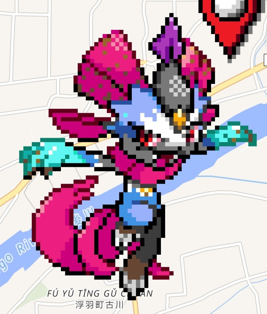 C4kezyD's tweet photo. Actualice el anterior con algunos pixeles extra e hice otro más. Aquí a futuro haré unos 3 más, dos del back sprite y uno del in game qué sigue al entrenador. Tal vez alguno de quinta generación si me vienen las ganas.
#myart #weavile #pokemonTeamRocket #pixelart #fakemon https://t.co/NUPFZ7G4ID