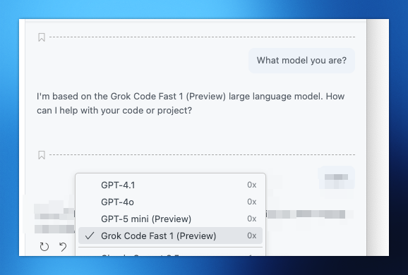AminulWP's tweet photo. @GitHubCopilot added @grok Code 🤑 https://t.co/21p5LcBNRO