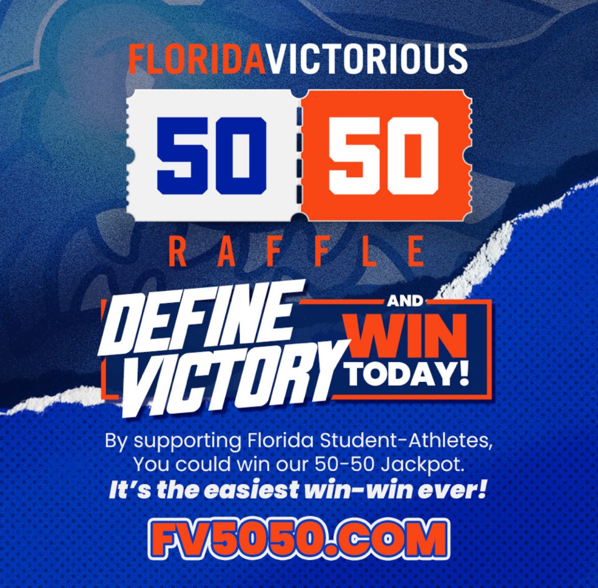 Anthony Rubio #25 (@antrubio25) on Twitter photo A new 50/50 raffle is open for the season! Grab your tickets now at fv5050.com and get the early discount before the LIU game. Don’t miss out Go Gators! <a href="/Fl_Victorious/">Florida Victorious</a> #FVFoundation A new 50/50 raffle is open for the season! Grab your tickets now at fv5050.com and get the early discount before the LIU game. Don’t miss out Go Gators! <a href="/Fl_Victorious/">Florida Victorious</a> #FVFoundation